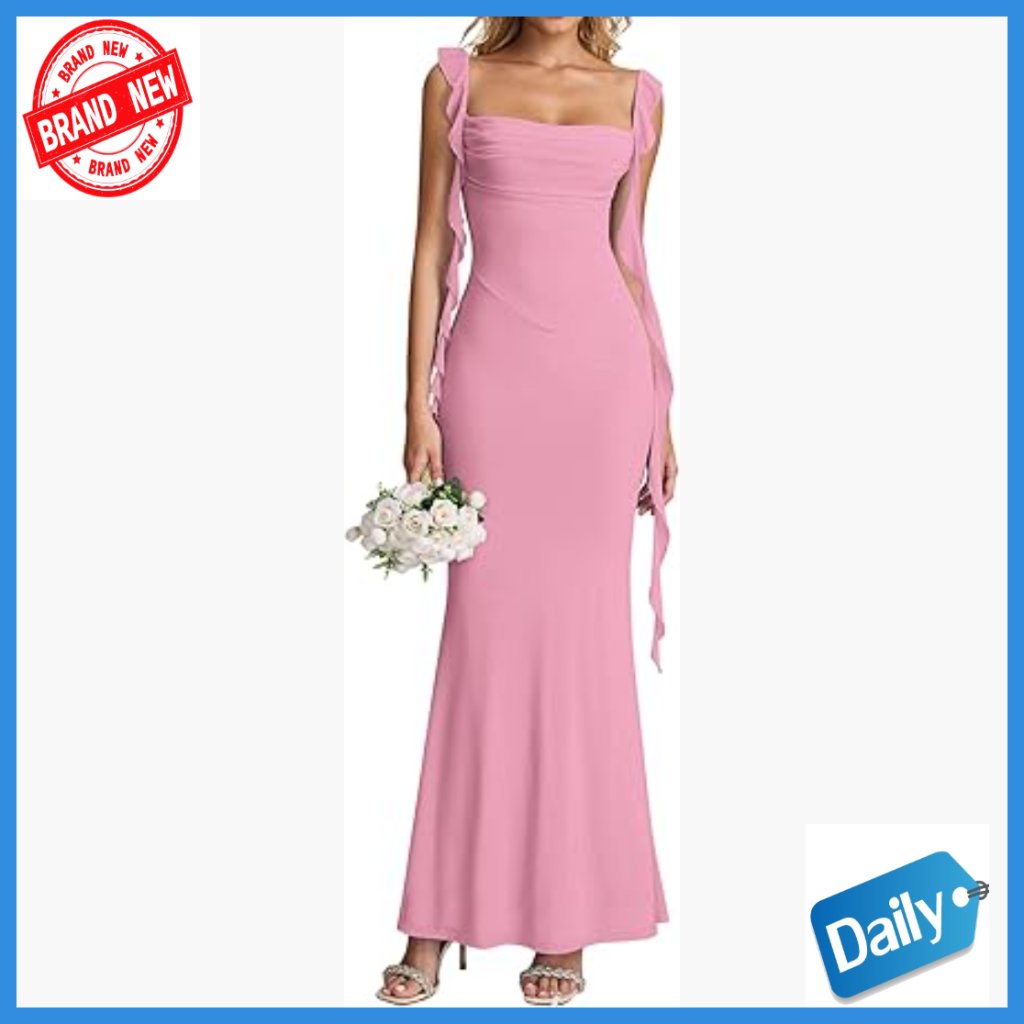 Long Formal Maxi Dress Ruffle Bodycon Maternity Wedding Guest Cocktail